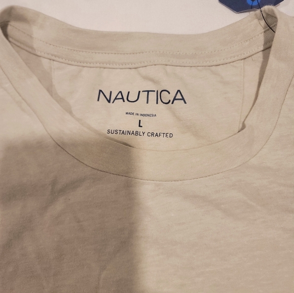 Nautica Men's long sleeve T shirt | Tan Colour | Size L | NWT - Picture 5 of 9